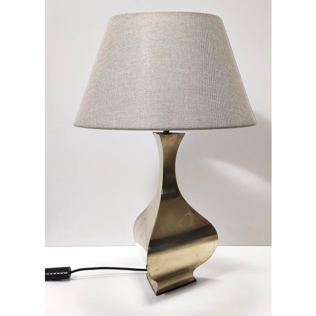 Metal Postmodern Brass Table Lamps attributed to Montagna Grillo and Tonello, Italy, 1970s, Set of 2 For Sale - Image 7 of 12