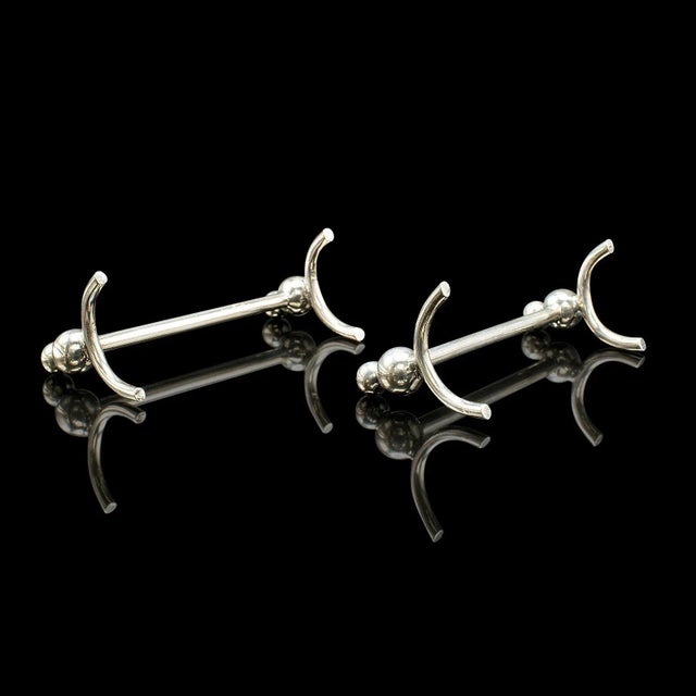 Metal Pair of Small Antique Cutlery Rests, English Silver Plate Spoon Racks, Edwardian For Sale - Image 7 of 7