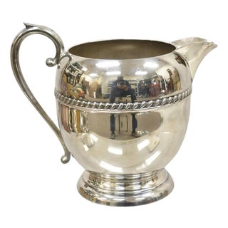 Vintage Sheridan Victorian Silver Plated Bulbous Lemonade Water Pitcher For Sale