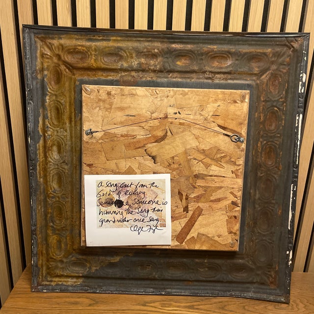 Metal Cheryl Fudge Mixed-Media Framed Mirror Artwork, 23.5″ X 23.5″ For Sale - Image 7 of 11