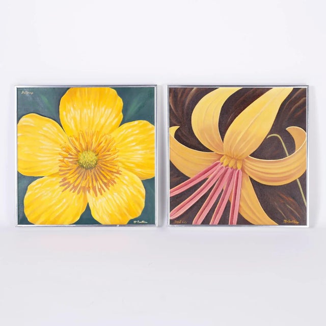 Two Acrylic on Canvas Paintings of Flowers by Dale McFeatters For Sale - Image 11 of 11