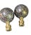 Boho Chic Pair of 21st Century Multi Color Blue Sparkle Art Glass Lamp Finials For Sale - Image 3 of 6