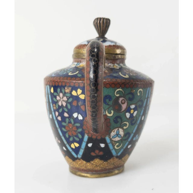 Late 19th Century Miniature Japanese Cloisonne Enamel Teapot For Sale - Image 5 of 10