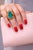 Gemstone Bochic “Capri” Vintage Pink, Green & Yellow Sapphire & Ring — 18K Gold & Silver For Sale - Image 7 of 12