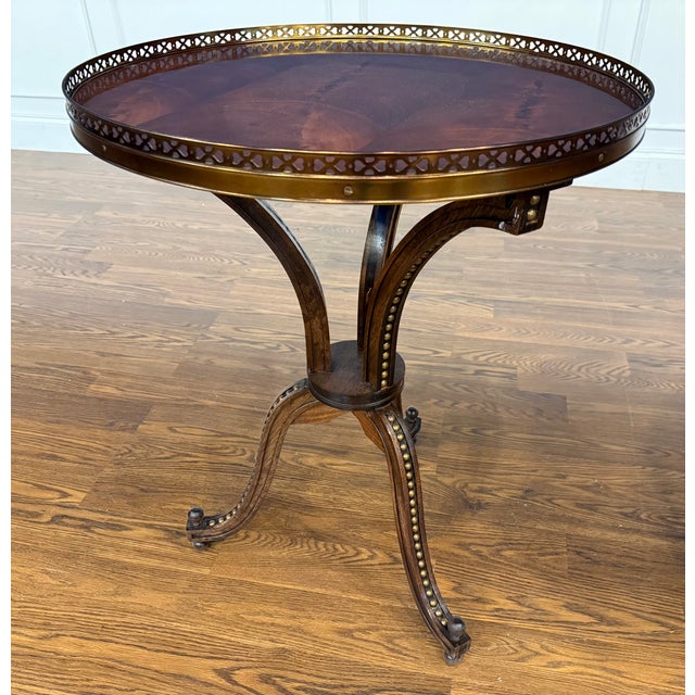 Pair of Traditional Round Mahogany Accent Tables by Leighton Hall - Showroom Samples For Sale - Image 9 of 14