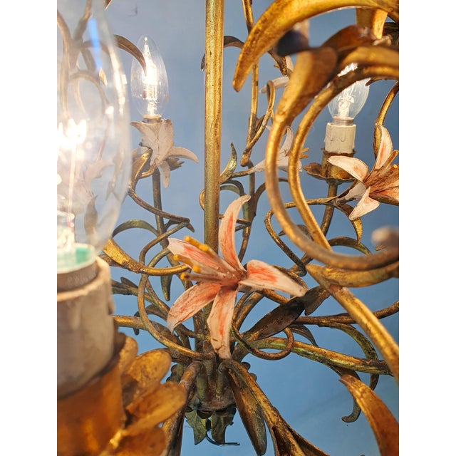 Mid-Century Italian Tole Chandelier, 1950s For Sale - Image 13 of 16