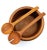 1970s Teak Wood Bowl and Serving Utensils, Set of 3 Pieces For Sale - Image 9 of 11