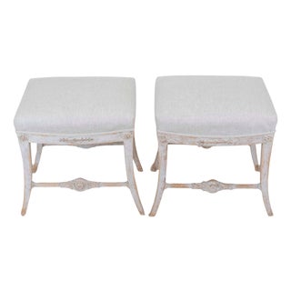 Pair of Swedish 19th Century Gustavian Stools For Sale