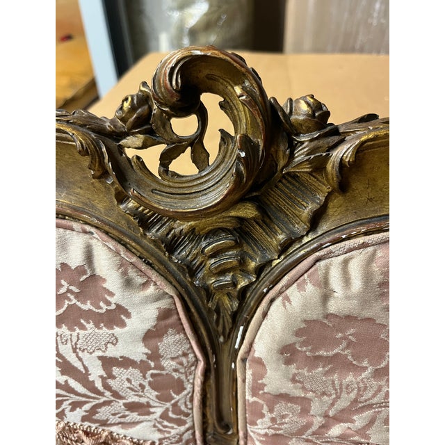 Wood Antique Louis XVI Style Wood Settee For Sale - Image 7 of 8
