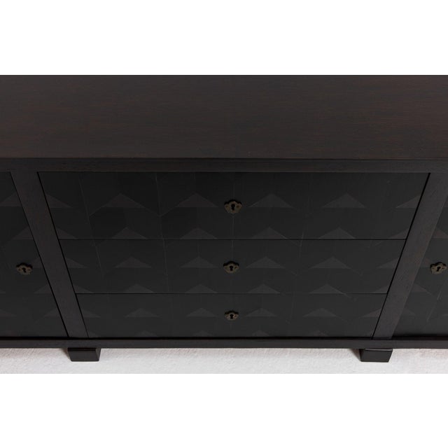 Black Brutalist Dark Oak Craftsmanship Sideboard with Brass Accents, Germany, 1960s For Sale - Image 8 of 16