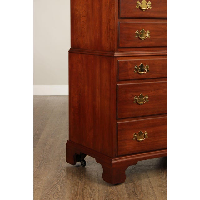 Henkel Harris Chippendale Style Cherry Tall Chest For Sale - Image 11 of 12