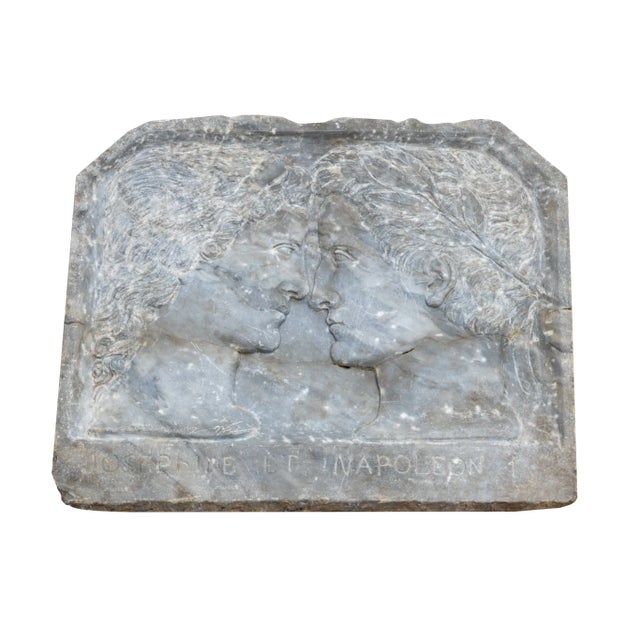 Relief of Napoleon and Josephine, France, 19th-Century, Marble For Sale
