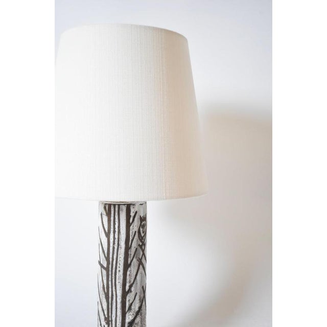 Glazed Ceramic Cylinder Lamp, 1950s For Sale - Image 4 of 6