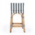 Dove Gray Serienna 24.5 in. Seat Height Rectangular Rattan Low Back Counter Stool, White/Navy Stripe/ Natural Rattan Frame For Sale - Image 8 of 11