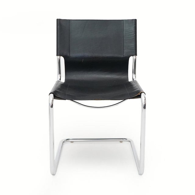 Black Metal and Leather Chairs by Carlo Bartoli for T70, 1970s, Set of 2 For Sale - Image 8 of 18