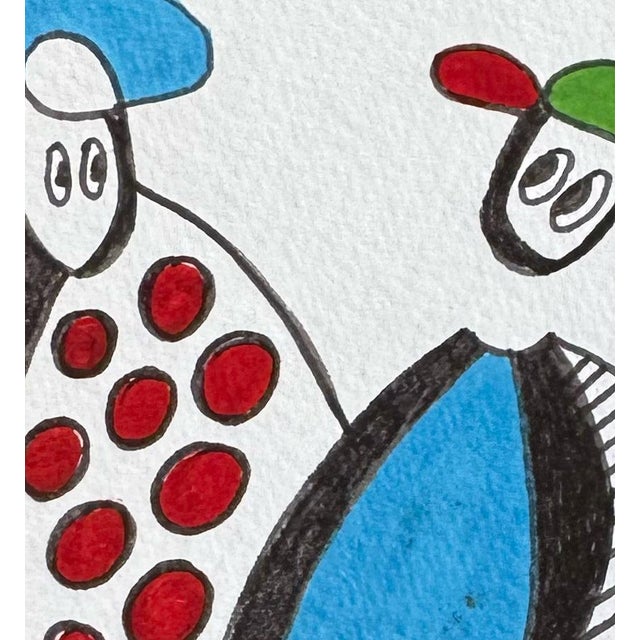 2020s They Spoke to the Sunflower — Nathalie Gribinski — Small Abstract Figurative Drawing (8 X 8 In, 2025) For Sale - Image 5 of 6