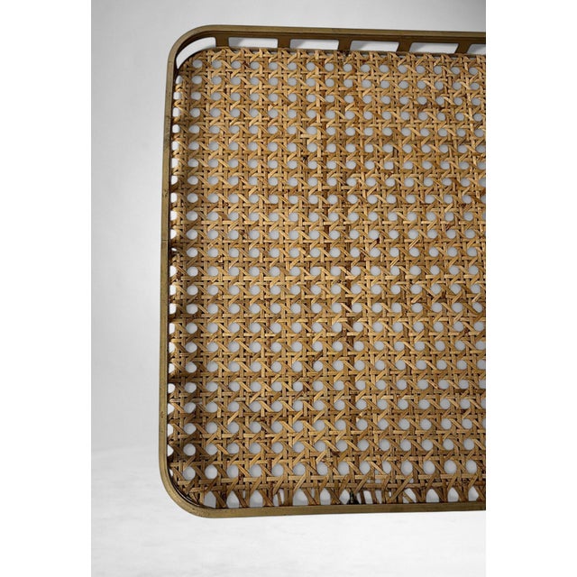 Christian Dior Style Lucite and Vienna Straw Italian Tray For Sale - Image 13 of 18