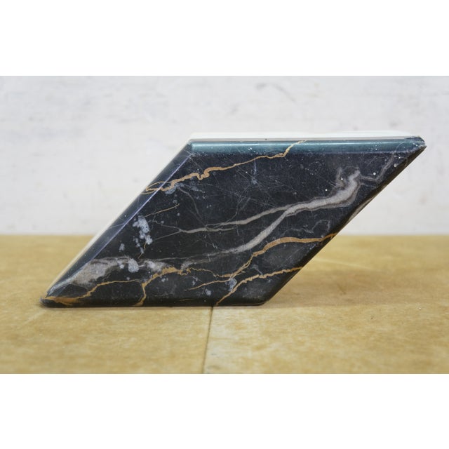 Black 20th Century MCM 3 Tier Layered Marble Paperweight Parallelogram Stone Block For Sale - Image 8 of 12