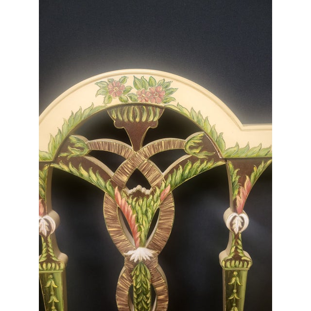 Hand-Painted Caned Armchairs – Pair For Sale - Image 10 of 17