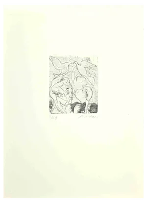 Mino Maccari, Portrait, Etching, Mid-20th Century