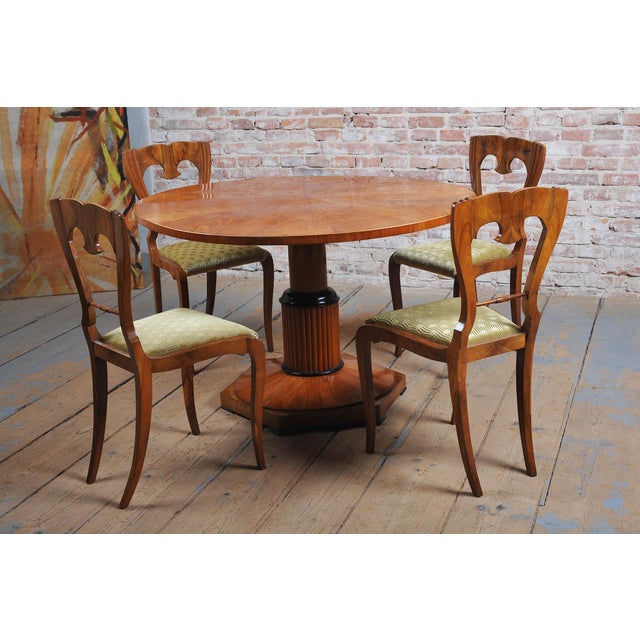 Textile Biedermeier Chairs in Walnut, Czech, 1840s, Set of 4 For Sale - Image 7 of 15