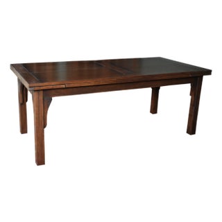 Mission Style Oak Stow Leaf Dining Table (2 Colors Available) - Walnut For Sale