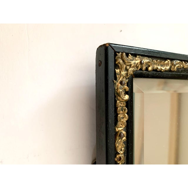 Late 19th Century Late Victorian Ebonized & Gilt Accent Mirror For Sale - Image 6 of 7