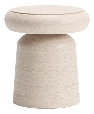 New Modern Stool/Side Table in Travertine, Creator Ivan Colominas