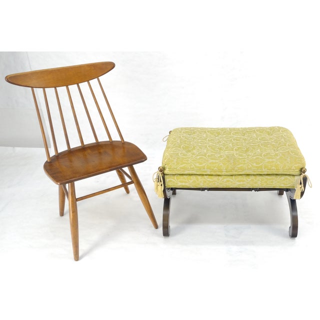 Regency Revival Style X Shape Base Upholstertred Bench From c1970s For Sale - Image 13 of 14