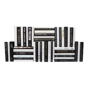 Decorative Books - Piano Book Wall - Set of 50 Black and White Books