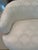 Vintage Curved Skirted Sofa Reupholstered in Ivory Silk Damask For Sale - Image 11 of 13