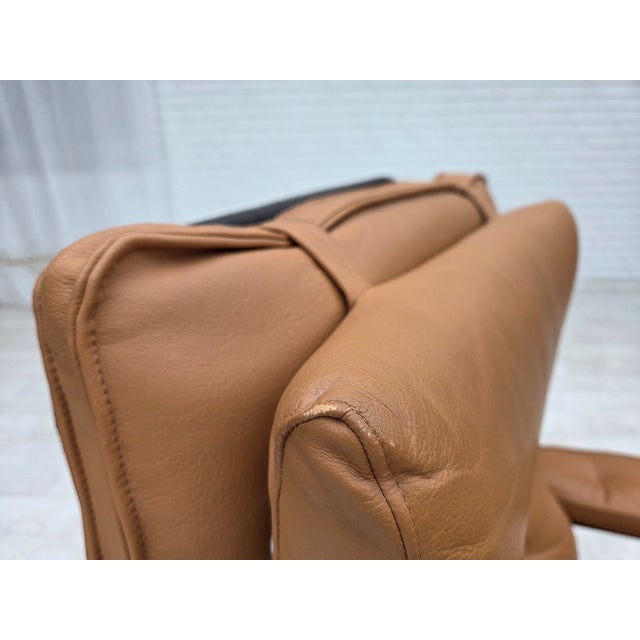 Brown Norwegian Leather and Bentwood Adjustable Lounge Chair, 1970s For Sale - Image 8 of 18