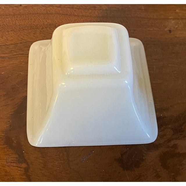 Glass Antique 19th Century Chinese White Peking Glass Square Libation Cup For Sale - Image 7 of 12