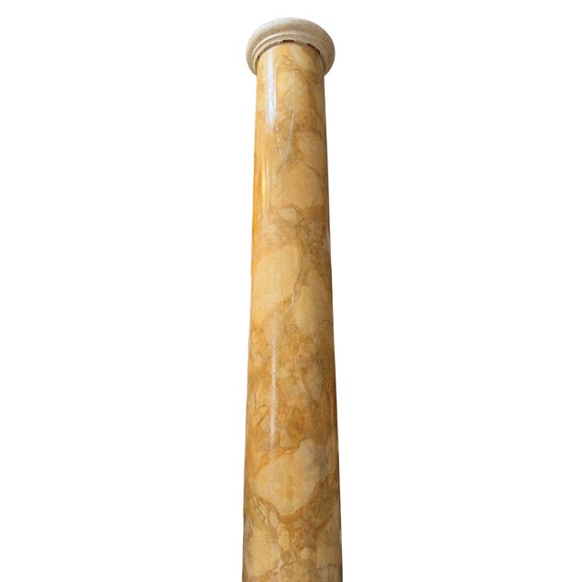 Neoclassical Huge Neoclassical Trompe l'Oeil Faux Marble Column 131” For Sale - Image 3 of 5