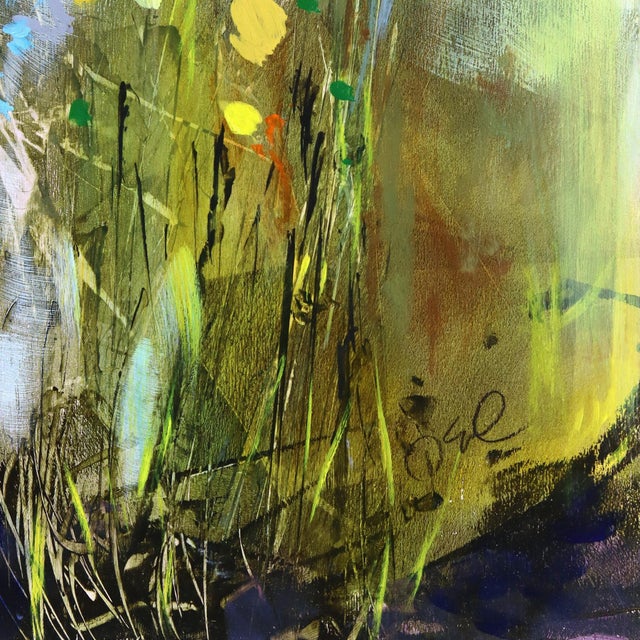 Spring Melodies - Original Contemporary Floral Oil Painting on Wood Panel by Denna Erickson For Sale In Los Angeles - Image 6 of 8