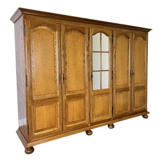 Vintage French Style Wardrobe in Oak For Sale