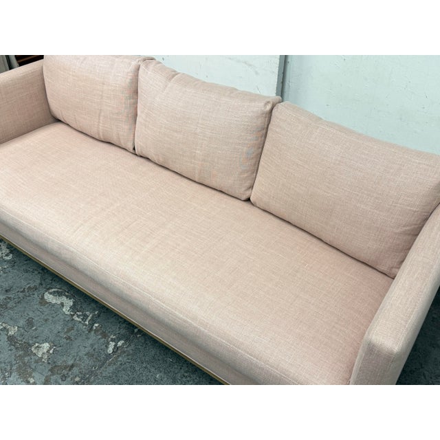 Serena & Lily Barton Linen Arm Sofa, Blush For Sale - Image 9 of 12