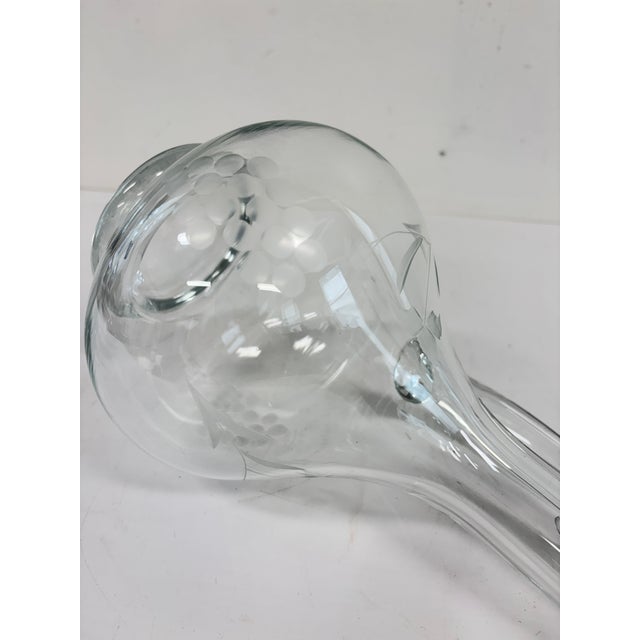 Vintage 1980s Etched Crystal Grape Vine Wine Decanter With Handle & Ball Stopper For Sale - Image 14 of 16