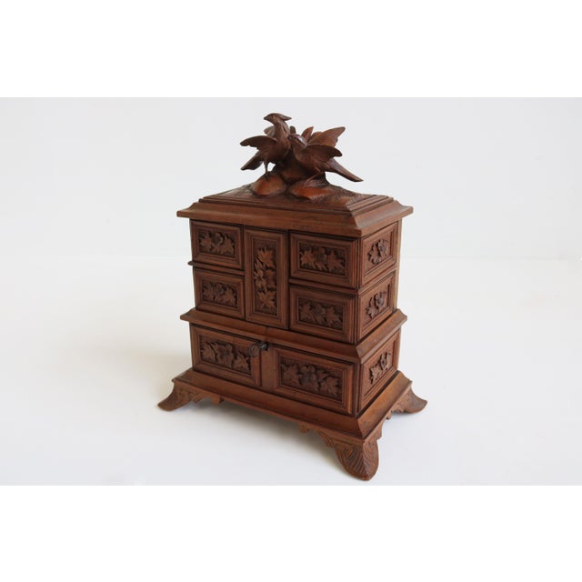 Antique Swiss Black Forest Jewelry Box in Fruitwood, 1880 For Sale - Image 10 of 12