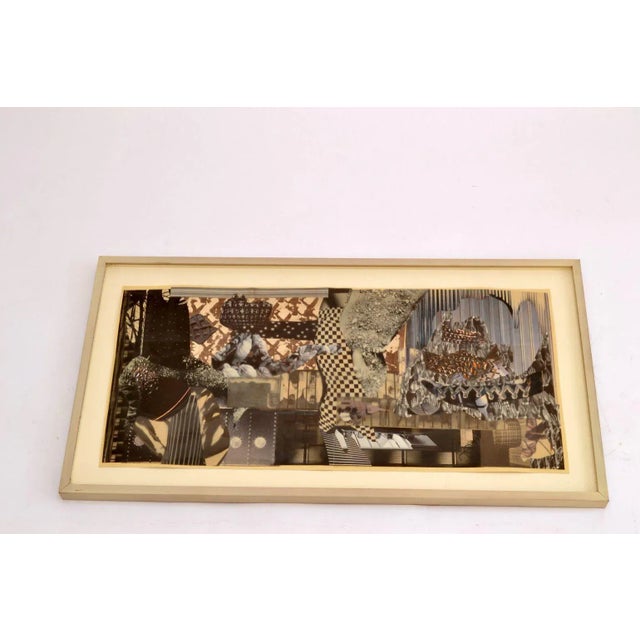 One of a series of eight very detailed abstract Contemporary art works in the technique of collage, made like a painting...