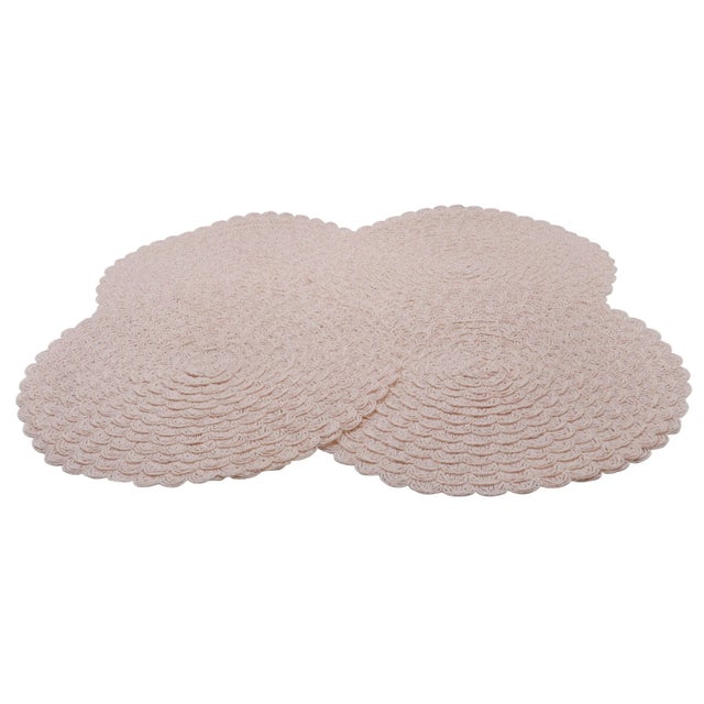 Round Crocheted Placemats - Set of 4 For Sale - Image 4 of 7