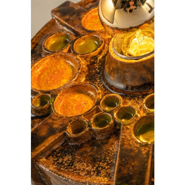 Brown & Orange Ceramic Sputnik Wall Light, Germany, 1970s For Sale - Image 10 of 13