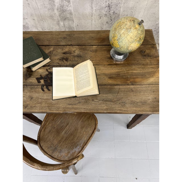 Vintage Rustic Oak Bistro Table, 1930s For Sale - Image 9 of 10