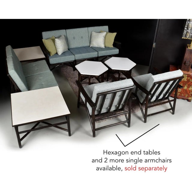 7-Piece John Wisner for Ficks Reed Far Horizons Rattan Modular Sofa Group For Sale - Image 9 of 11