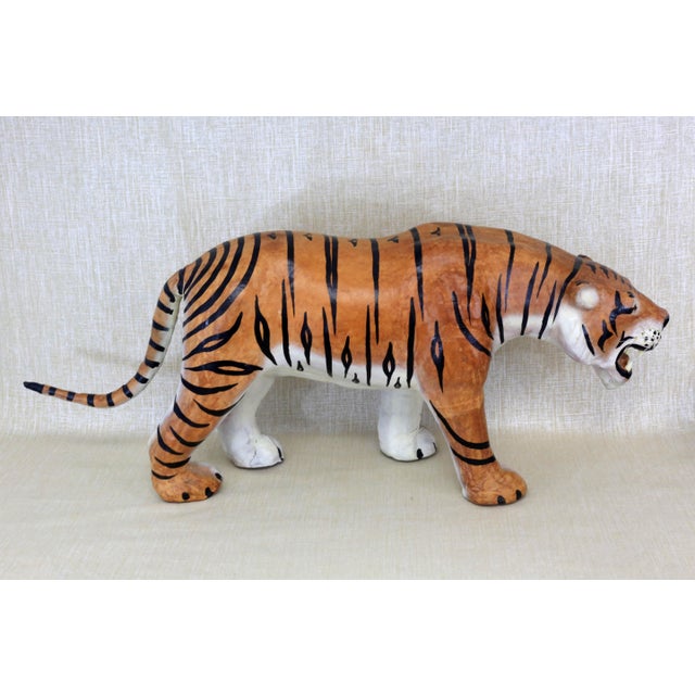 Extra Large 45" Leather Tiger Figure Chairish