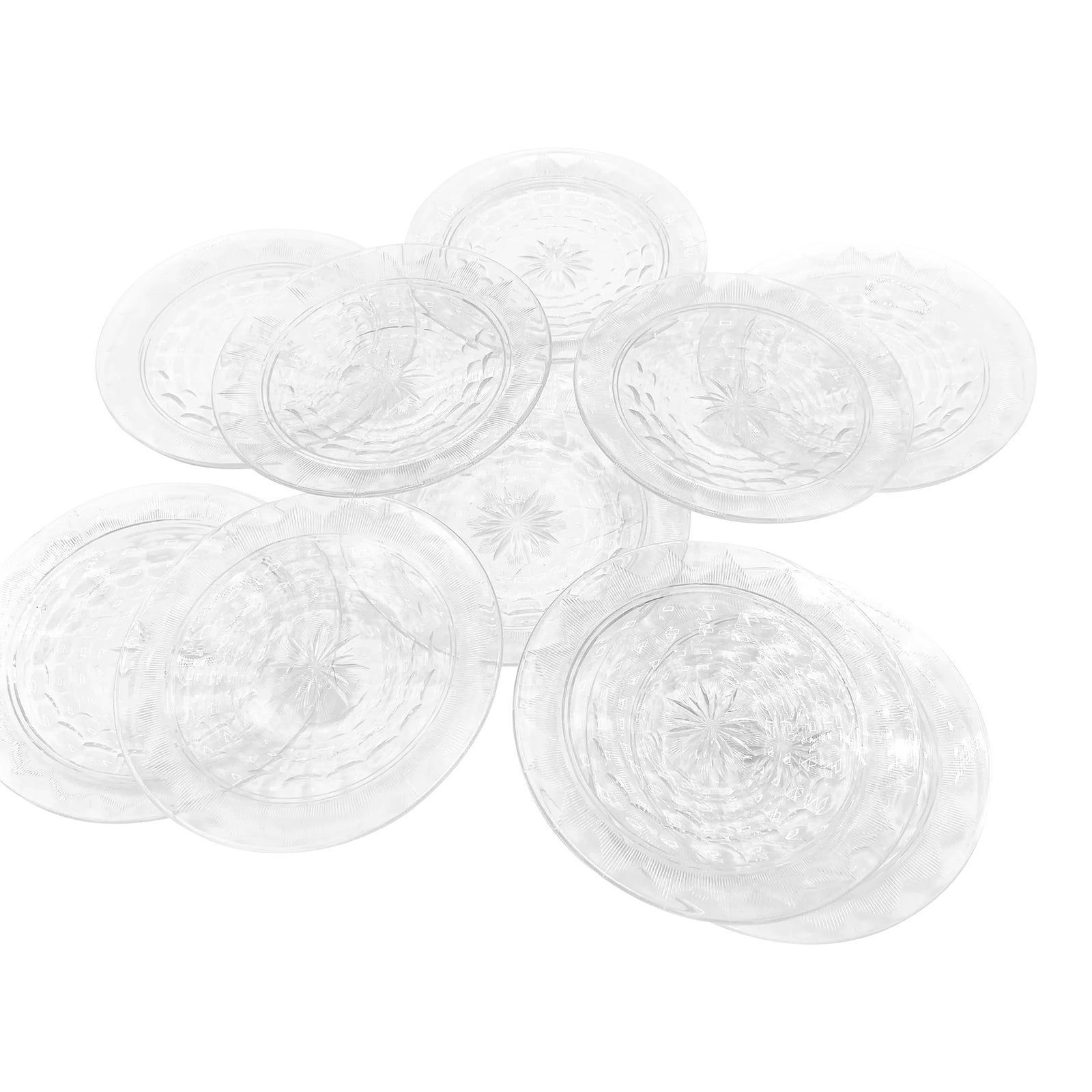 Mid Century Ornate Cut Lead Crystal Plates, Hand Cut in West Germany