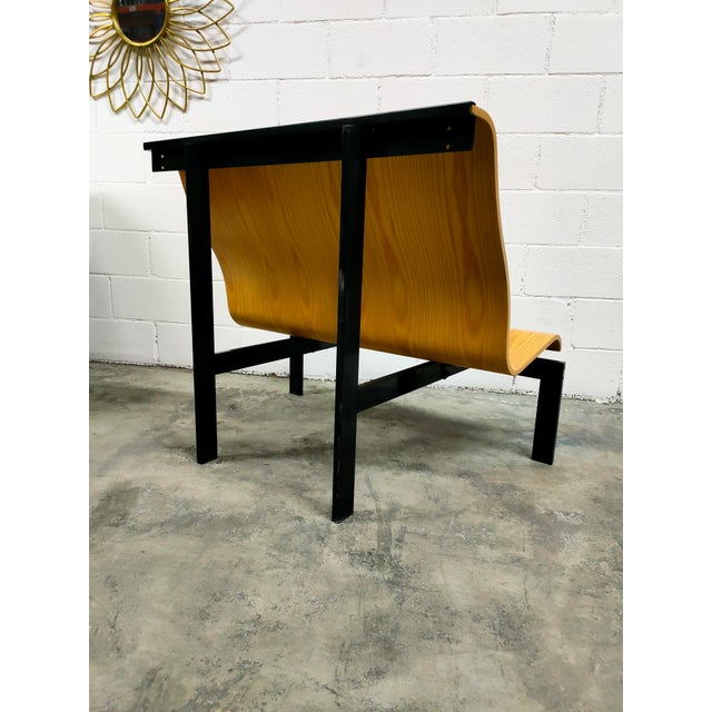 Vintage Wooden Steel Bench, 1970 For Sale - Image 4 of 7