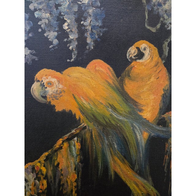 Vintage Handpainted Screen/Room Divider - Double Sided For Sale - Image 4 of 14