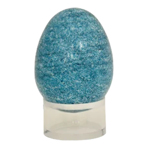 Aqua Marbled Stone Egg W/ Stand