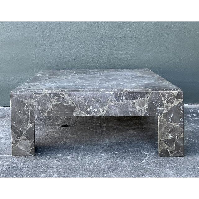 Vintage Boho Emperador Marble Coffee Table For Sale - Image 10 of 11